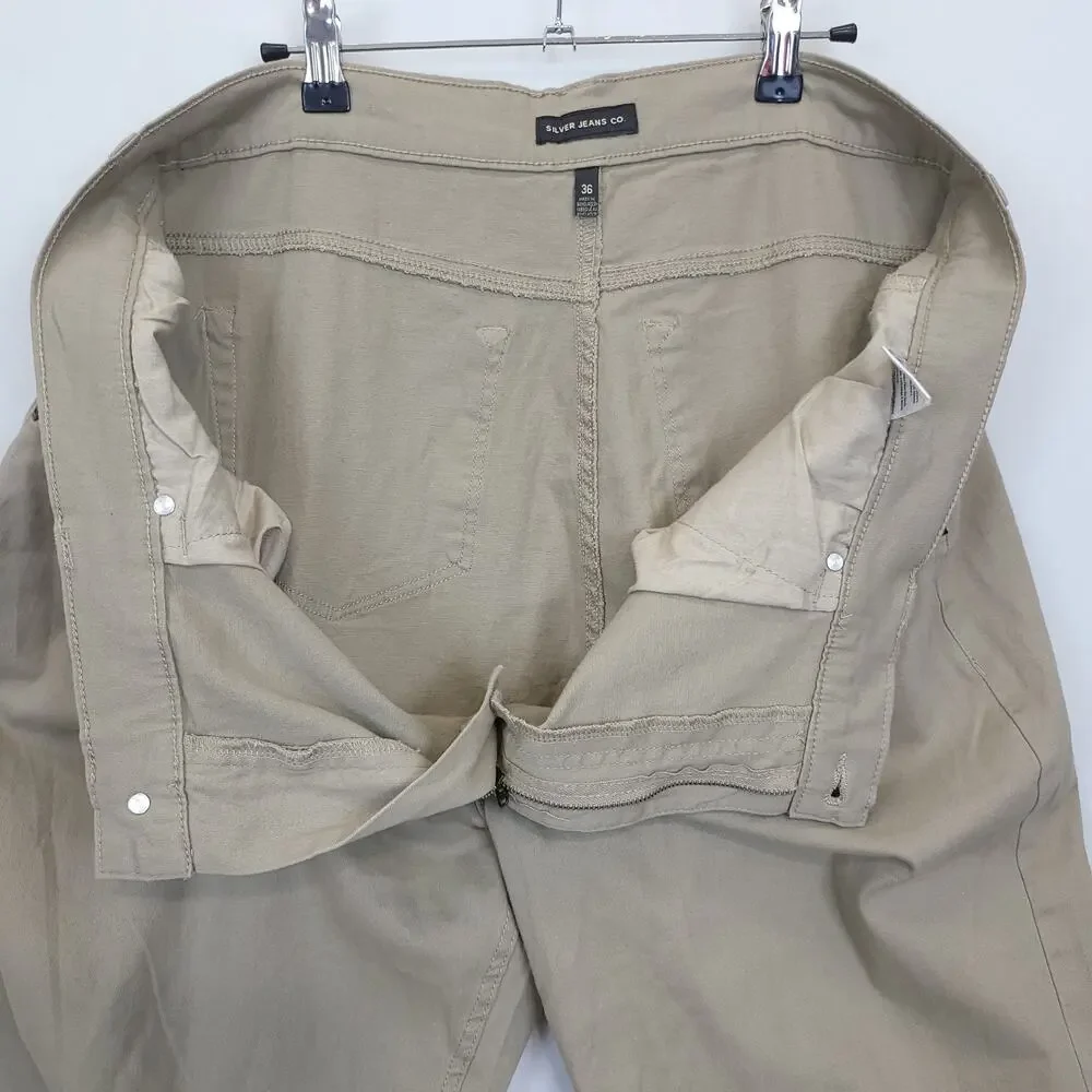 Silver Jeans Co Ashton 1349 Chino Pants Men 36 Beige Causal Khakis Everyday - Picture 12 of 13